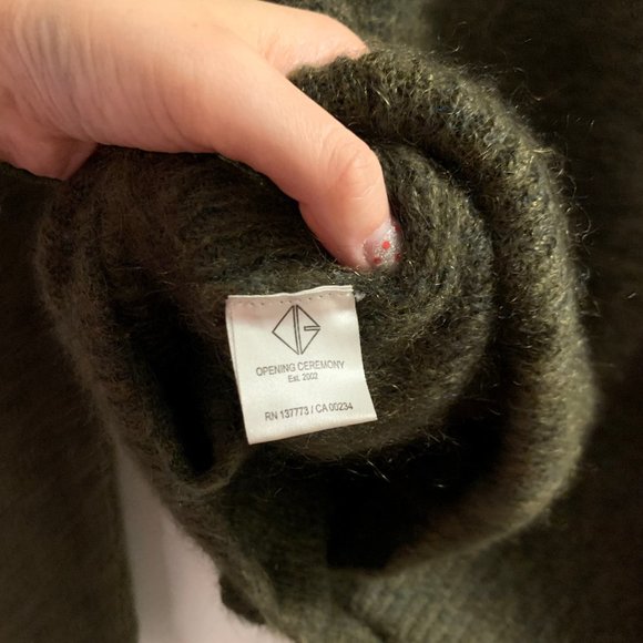 Rare CHLOE SEVIGNY for OPENING CEREMONY Green Mohair Cardigan - Picture 6 of 10